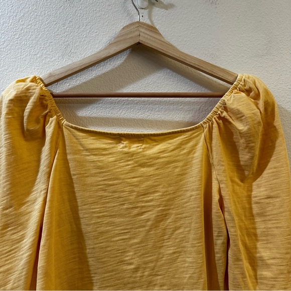 Nation LTD Arabelle Top in Post-It Yellow Puff Sleeves Size Medium - Picture 7 of 9